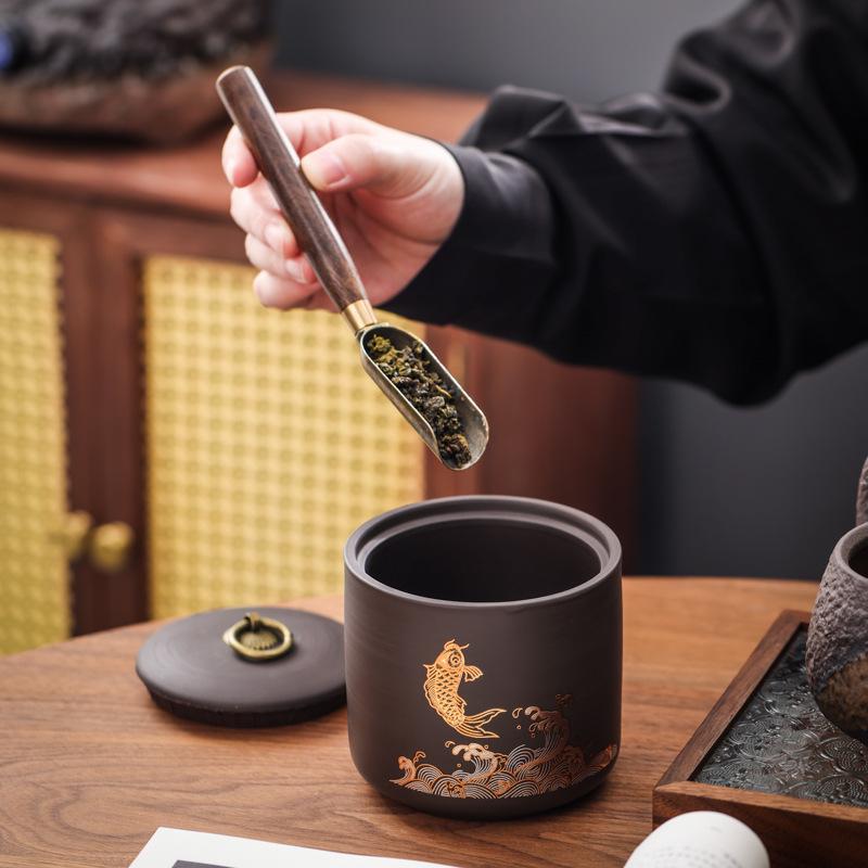 Złota Rybka Jeleń Ceramiczny Pojemnik do Przechowywania Zwierzę Porcelanowe Hermetyczne Puszki Gospodarstwo Domowe Odporne na Wilgoć Puszki na Herbatę Pojemnik do Przechowywania Żywności Prezent