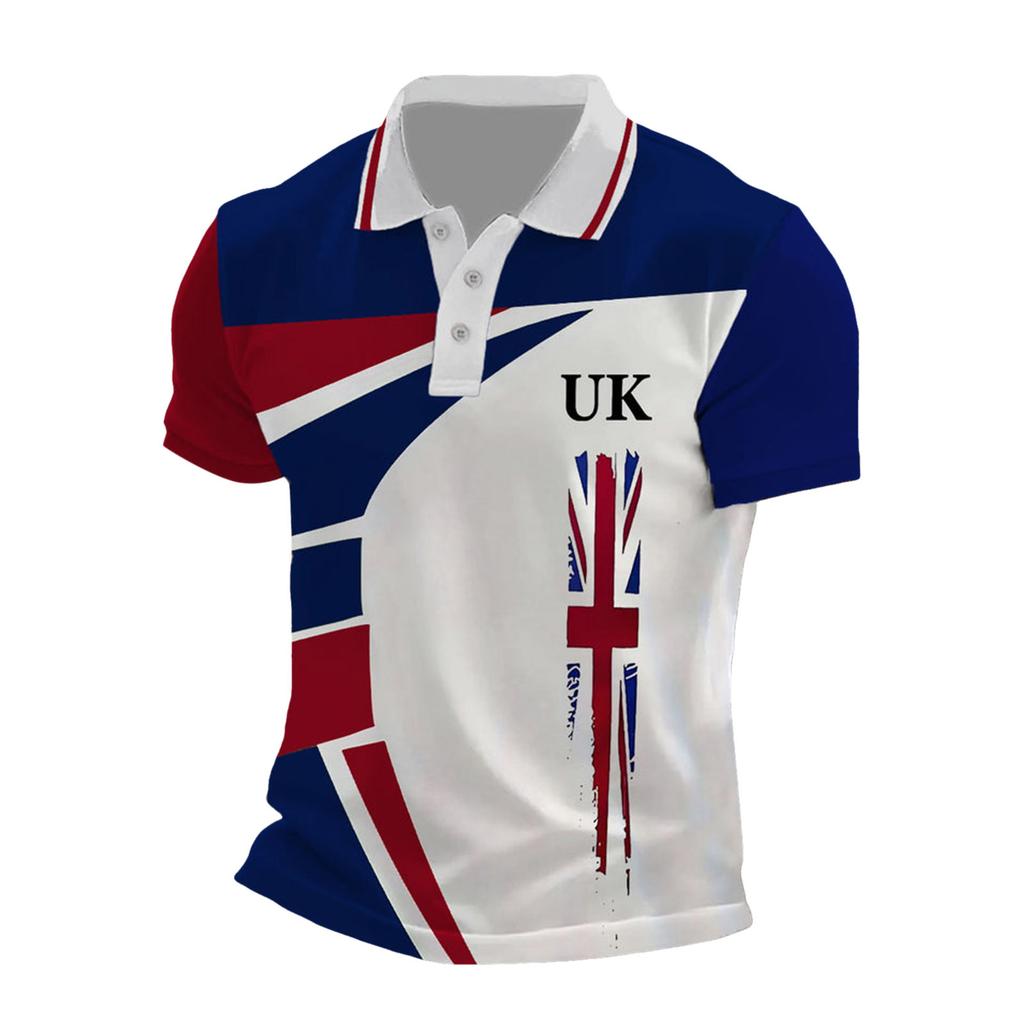 Summer 3D printed men's POLO shirt 2025 European and American foreign trade new models, short-sleeved POLO hot-selling
