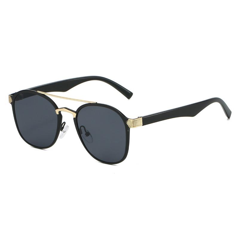 Unpolarisierte Mode Doppelsteg Oval Beschichtung Lichtblockierende Sonnenbrille Herren Damen High Definition Sonnenschutz Brille