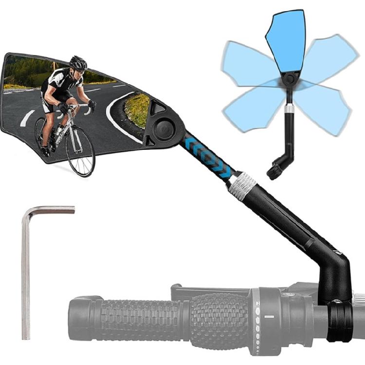 Espejo de Seguridad Giratorio 360 Grados con Mango Largo para Diversas Bicicletas