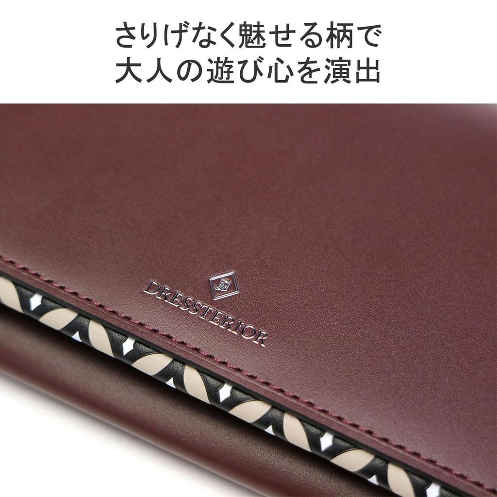 Dressteria Cesky Flap Long Wallet with Coin Purse, Cowhide Leather, No. 866605, Black