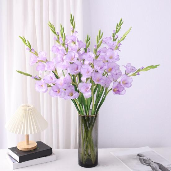 Yousheng Artificial Gladiolus Flower Realistic Fake Silk Flower Home Office Wedding Party Indoor Outdoor Faux Flower Bloom Decoration