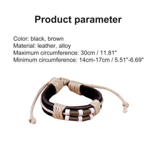 Bracelet Multilayer Punk Style Faux Leather Unisex Braided Bracelet for Party