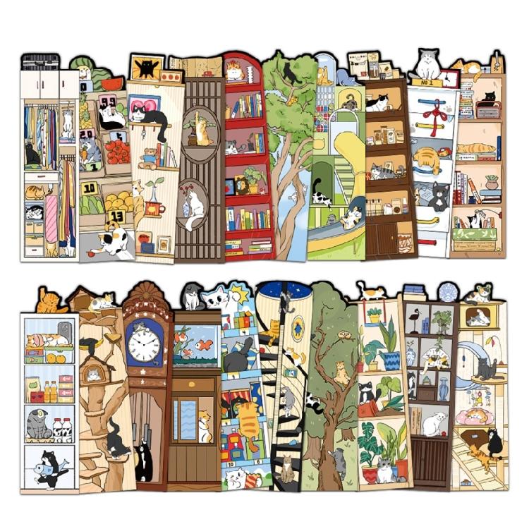 

30 Sheets/Set Creative Paper Bookmarks Cartoon Cats Reading Page Marker Lovely Animal Bookmarks for Students Teacher 1