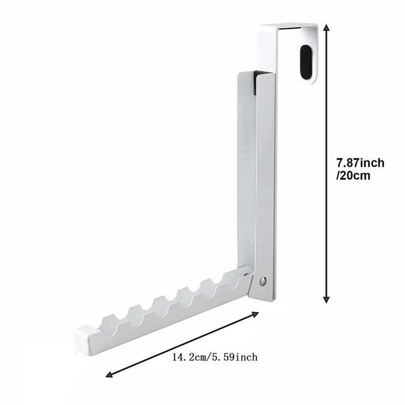 Over The Door Hooks Hanger, Foldable Over Door Drying Laundry Rack Hooks For Hanging Clothes With 6 Groves, 2 Pack-A68E