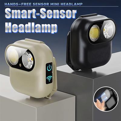 Smart Motion Induction LED Headlamp with Rechargeable Battery and Auto Sensor Night Walking Reading Repair Work and Camping