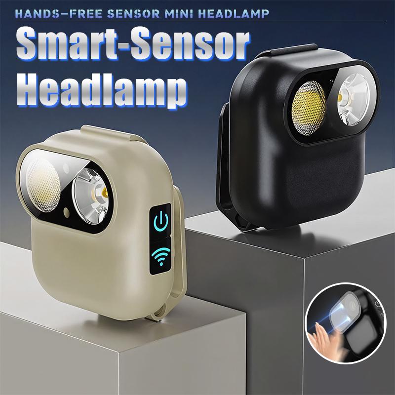 Smart Motion Induction LED Headlamp with Rechargeable Battery and Auto Sensor Night Walking Reading Repair Work and Camping