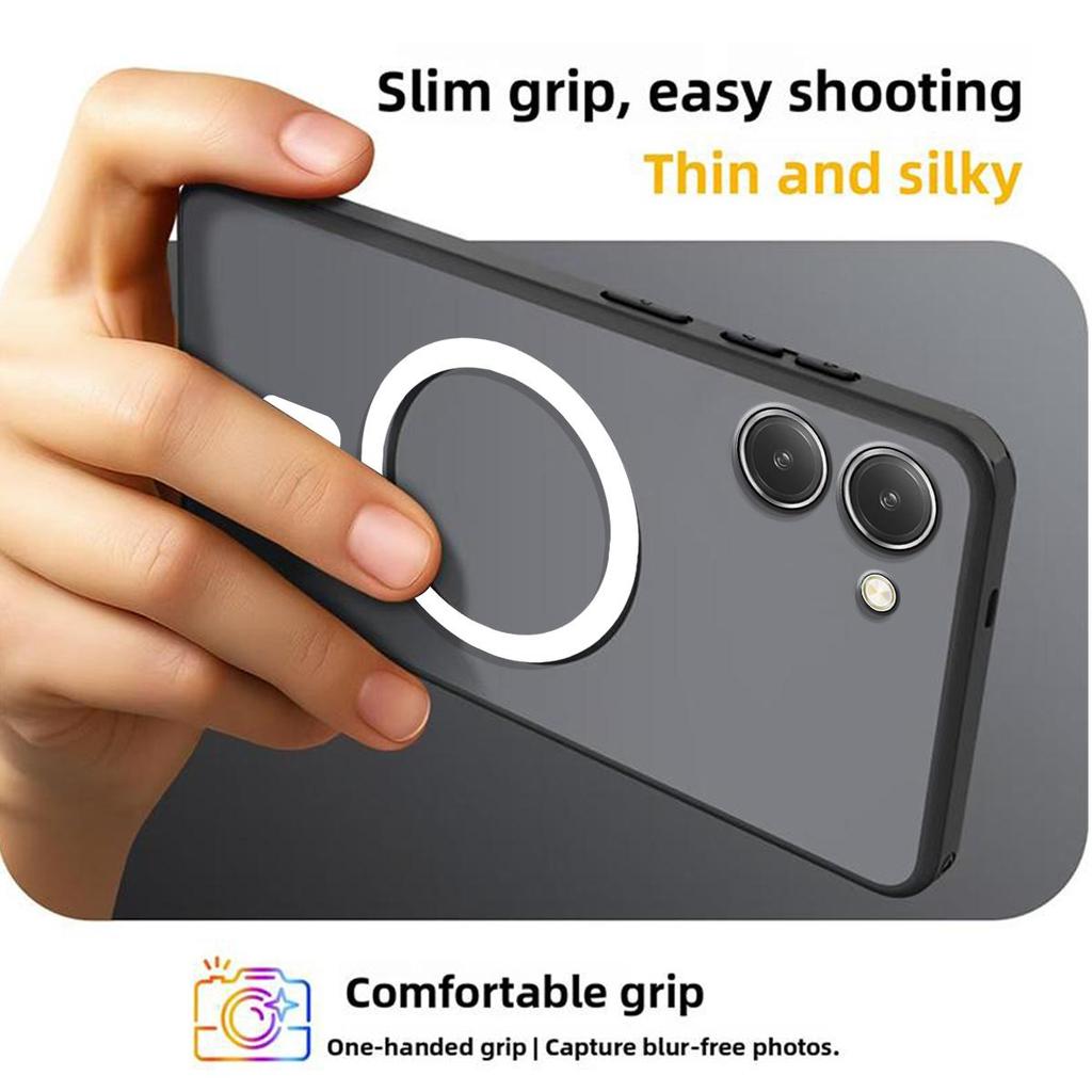 Magnetic Iron Ring Phone Case for HONOR X7e Matte Soft TPU Shockproof Cover