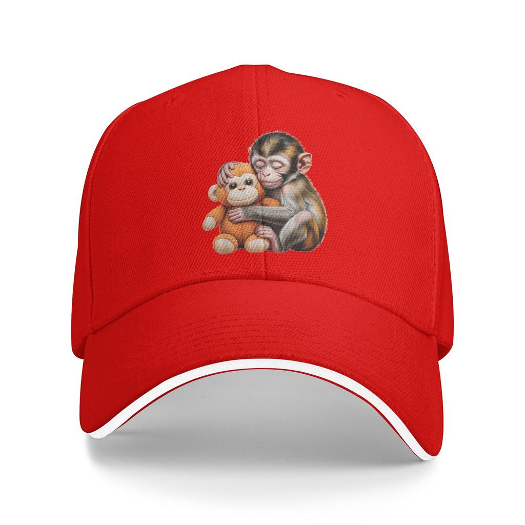 Summer Baby Monkey Punch Cuddling Stuffed Animal Meme Baseball Cap  Outdoor Sports Casual Custom Sun Trucker Hat  Snapback Cap