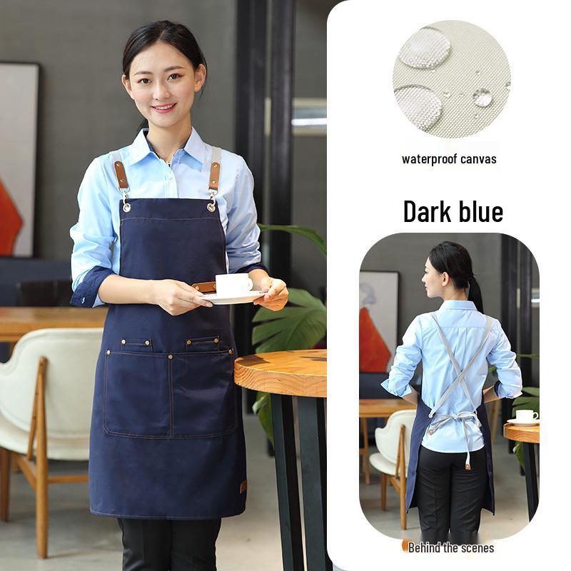 

Oil-Proof Waterproof Chef Aprons with Custom Logo Design темно-синього кольору