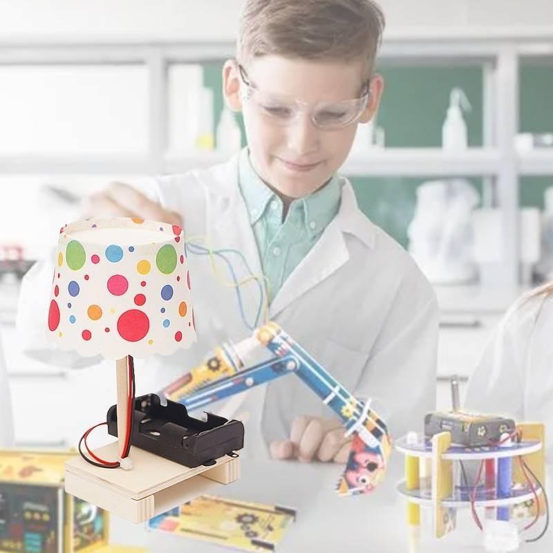 Buntes Holz-Bastel-Tischlampen-Materialset für naturwissenschaftliche Experimente in der Grundschule