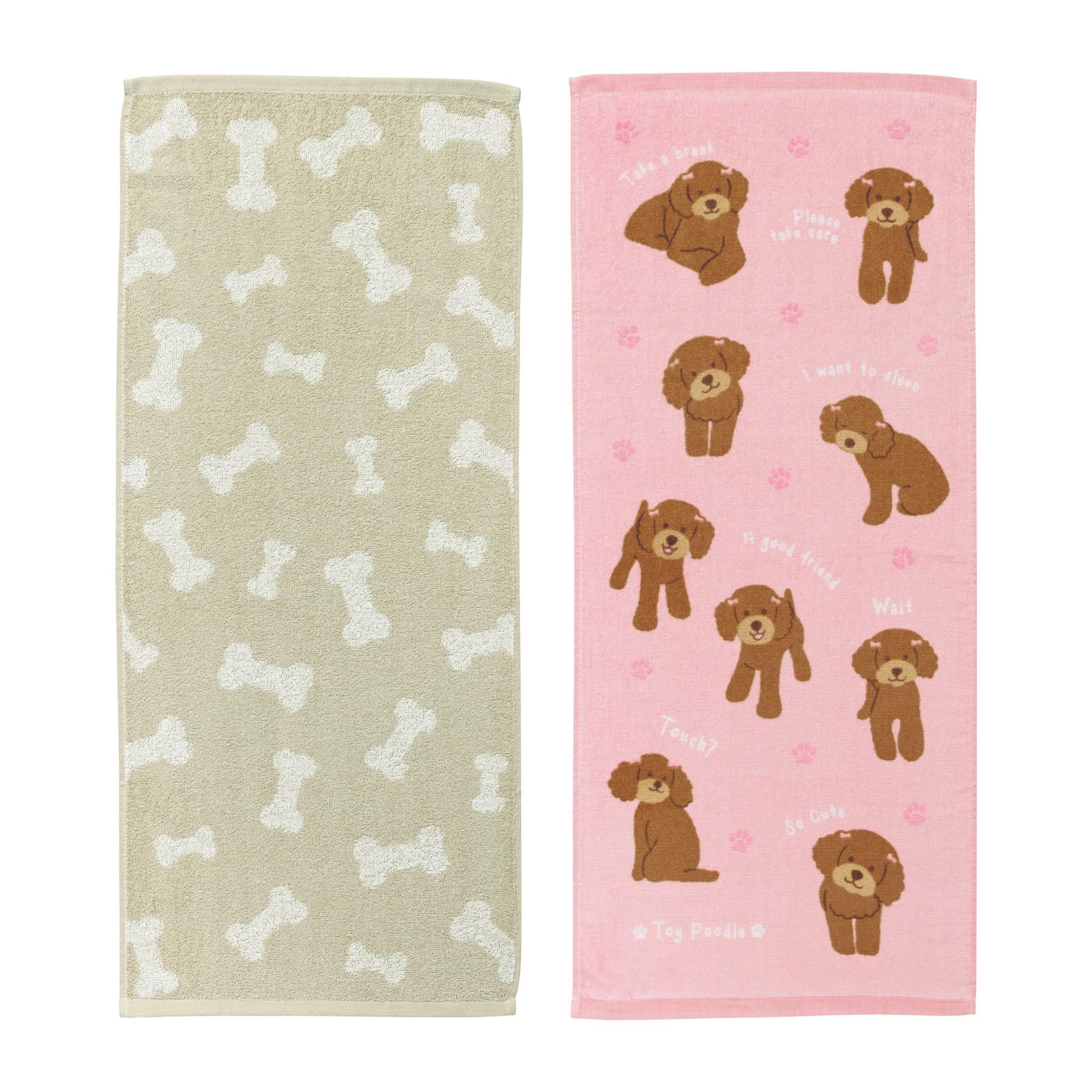 

Marushin Wonderful Peace Face Towels Toy 0765000400 (2-Pack) - Poodle, Dog, Cat, Cute, Antibacterial, Odor-Resistant, 100% Cotton,