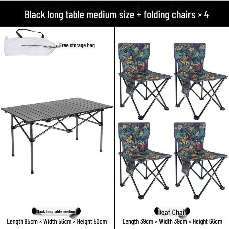 Set Pieghevole Portatile da Esterno con Sedia e Tavolo per Campeggio e Picnic