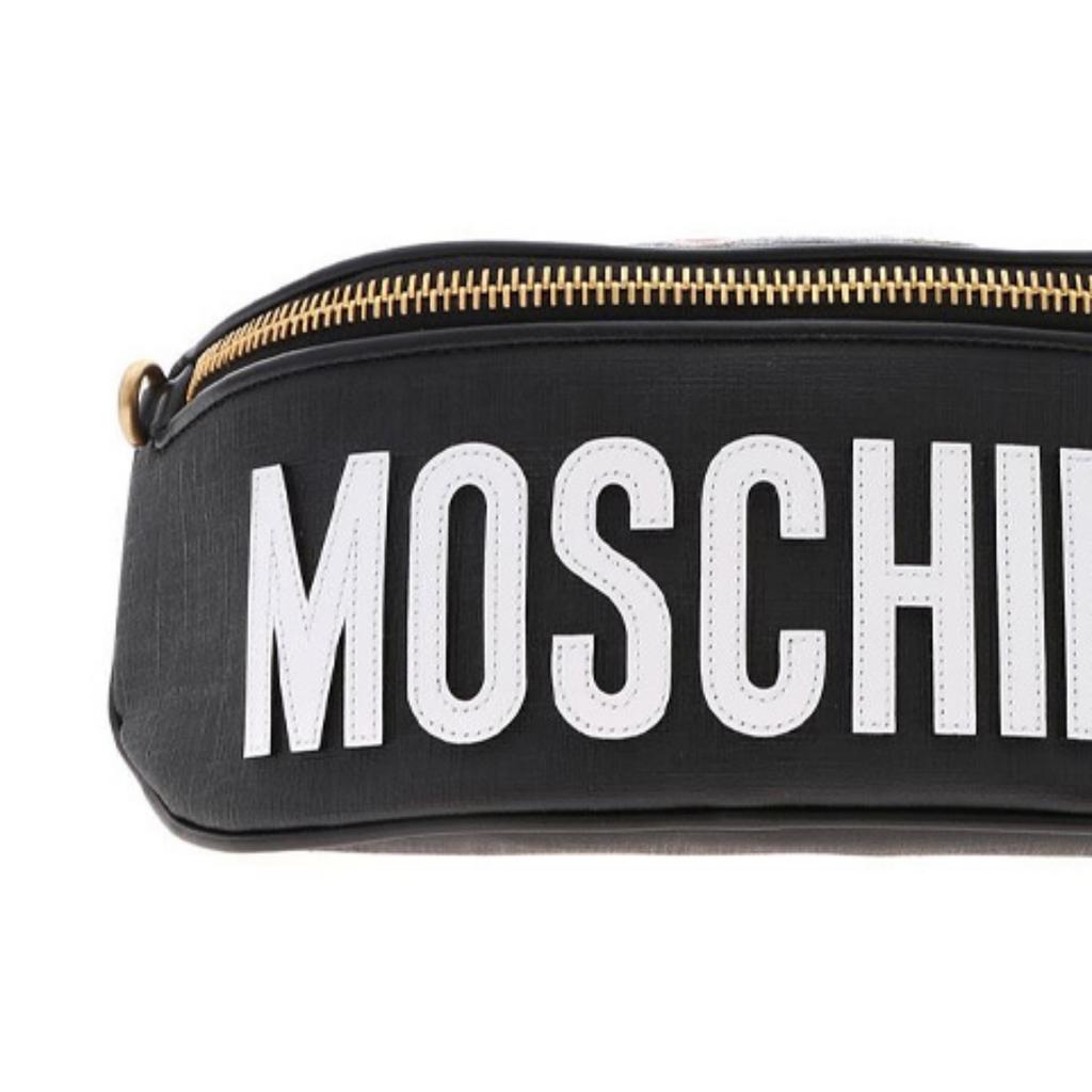 Moschino Roman Soldier Teddy Bear PU Waist Bag Unisex Waist Bag Black 7-T7718-8210-1555