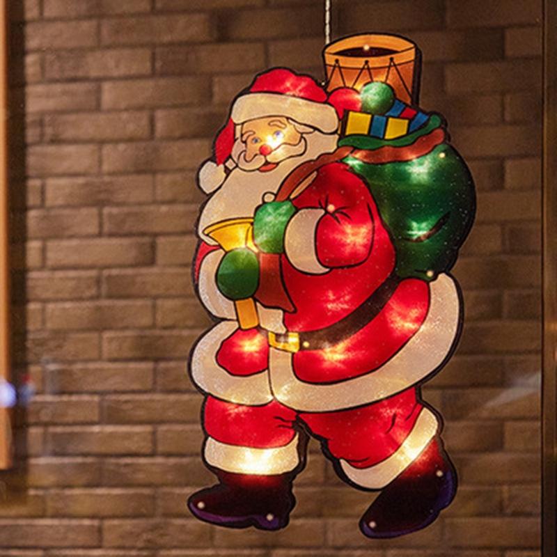 1Pcs Christmas Lamp Window Hanging Lamp Christmas Decorative Lamp Shop Window Room Decoration LED Sucker Light Small Colored Lamp