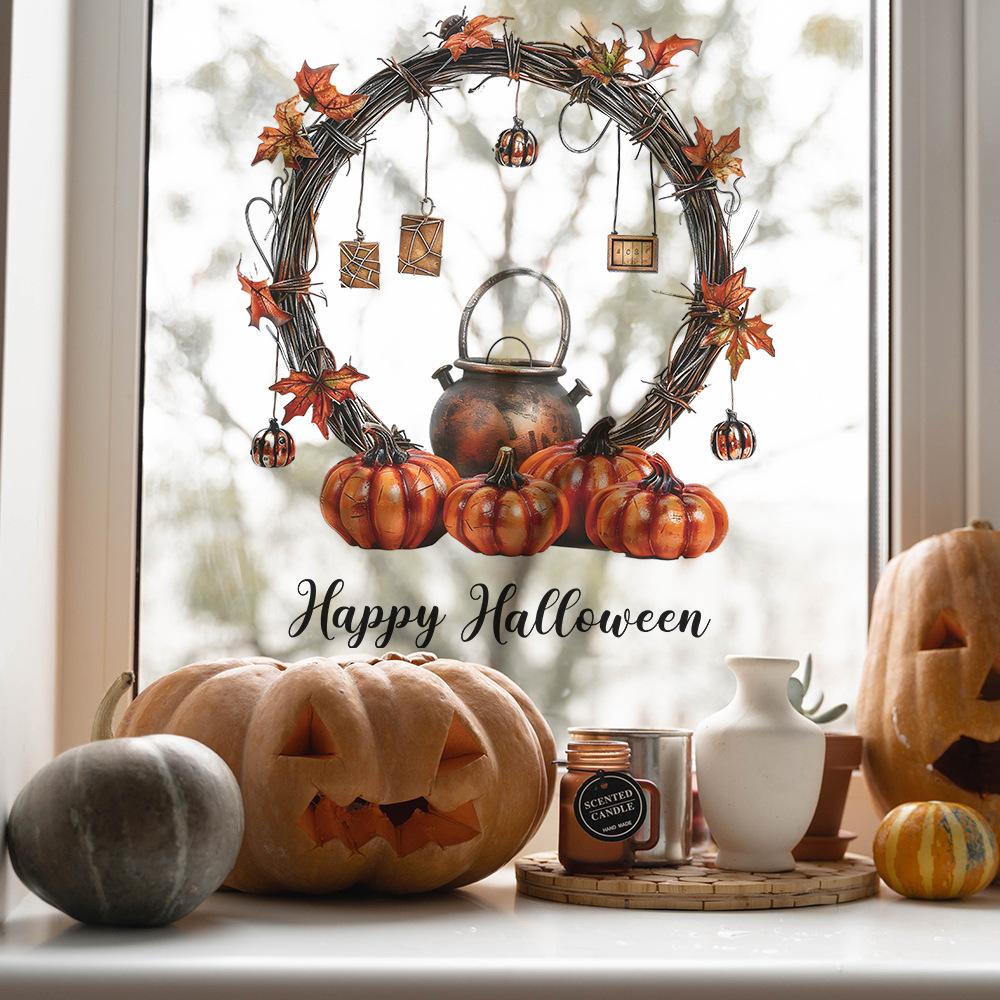 Pumpkin Wreath Living Room Porch Home Beautification Decorative Wall Stickers