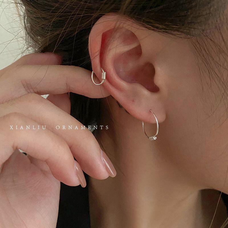Bracelet Stud Earrings Women's Sterling Silver round Ring Earrings 2024 New Arrival Best Selling Ear-Caring Earrings Accessible Luxury Fancy Ear Ring