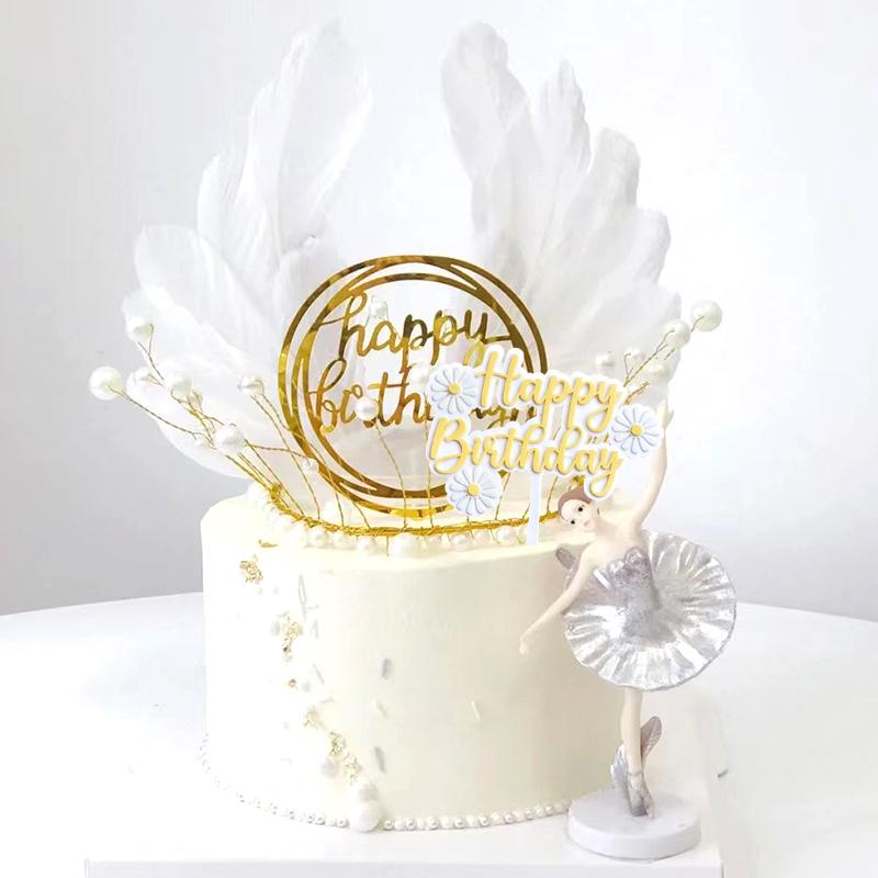 1 Stück Happy Birthday Cake Topper Acryl Kreativer Cupcake Topper für Kinder Babyparty Geburtstagsfeier Kuchen Dessert Dekoration