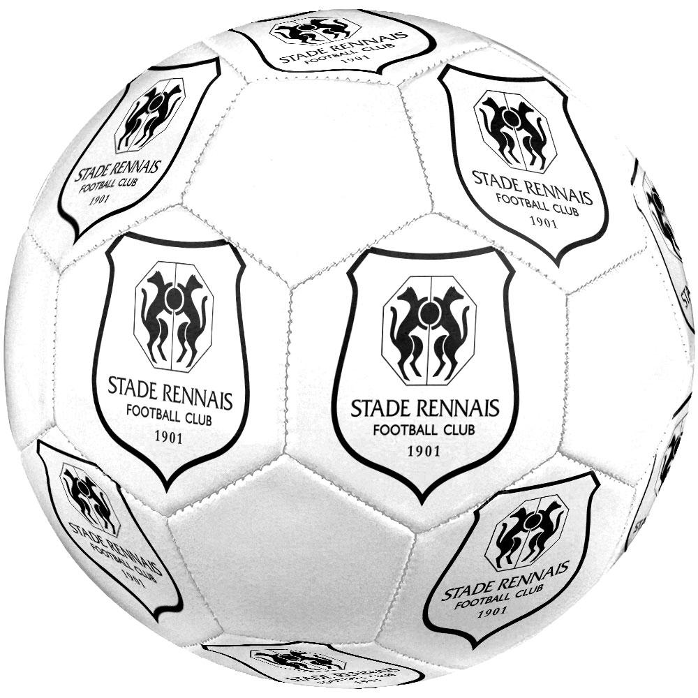 Stade Rennais FC Size 5 Soccer Ball, Machine-Stitched PVC, Durable & High Bounce, All Ages Fit, fan merchandise, matches & outdoor use.