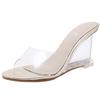Fashion 2025 Shoes  Heels  Wedge Heel Sandals   Transparent Crystal Women Slippers Sandals Summer