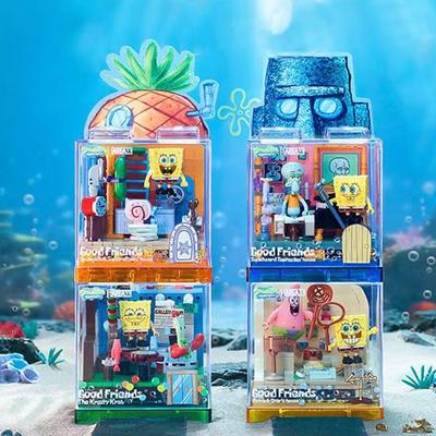 Spongebob Building Blocks Patrick Star Krusty Krab Squidward Tentacles Room Model Bricks Set Desktop Ornaments Kids Toys Gifts