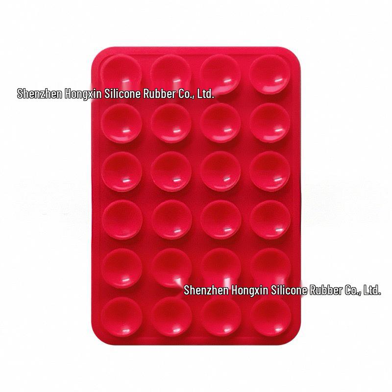 Silicone Suction Cup Holder for Mobile Phones - Square, Single-Sided, Set of 24