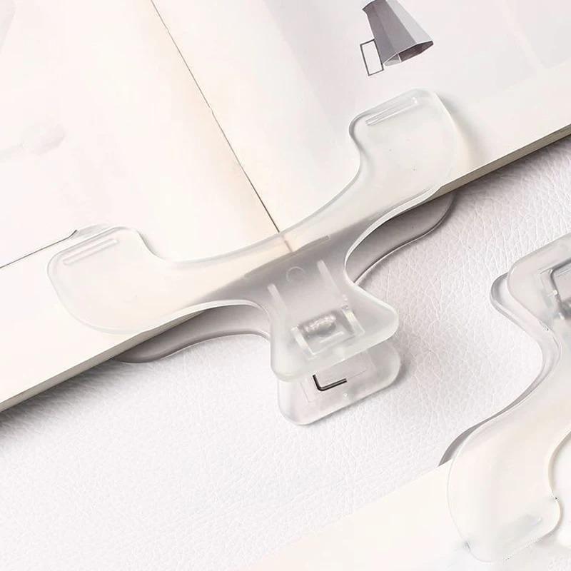 Kawaii Transparent Book Clip - Frosted Page Holder for Reading & Desk Organization, Anti-Slip Design Prevents Page Turning