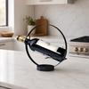Yousheng Single Wine Bottle Holder for Countertop, Modern Metal Wine Rack Stand with Round Base, Elegant Gift for Home Bar Kitchen
