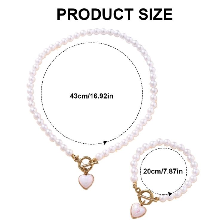 Fashionable Imitation Pearls Necklace Fashion Jewelry Beads Bracelet Adjustable Chain Necklace Present for Fashion Lover