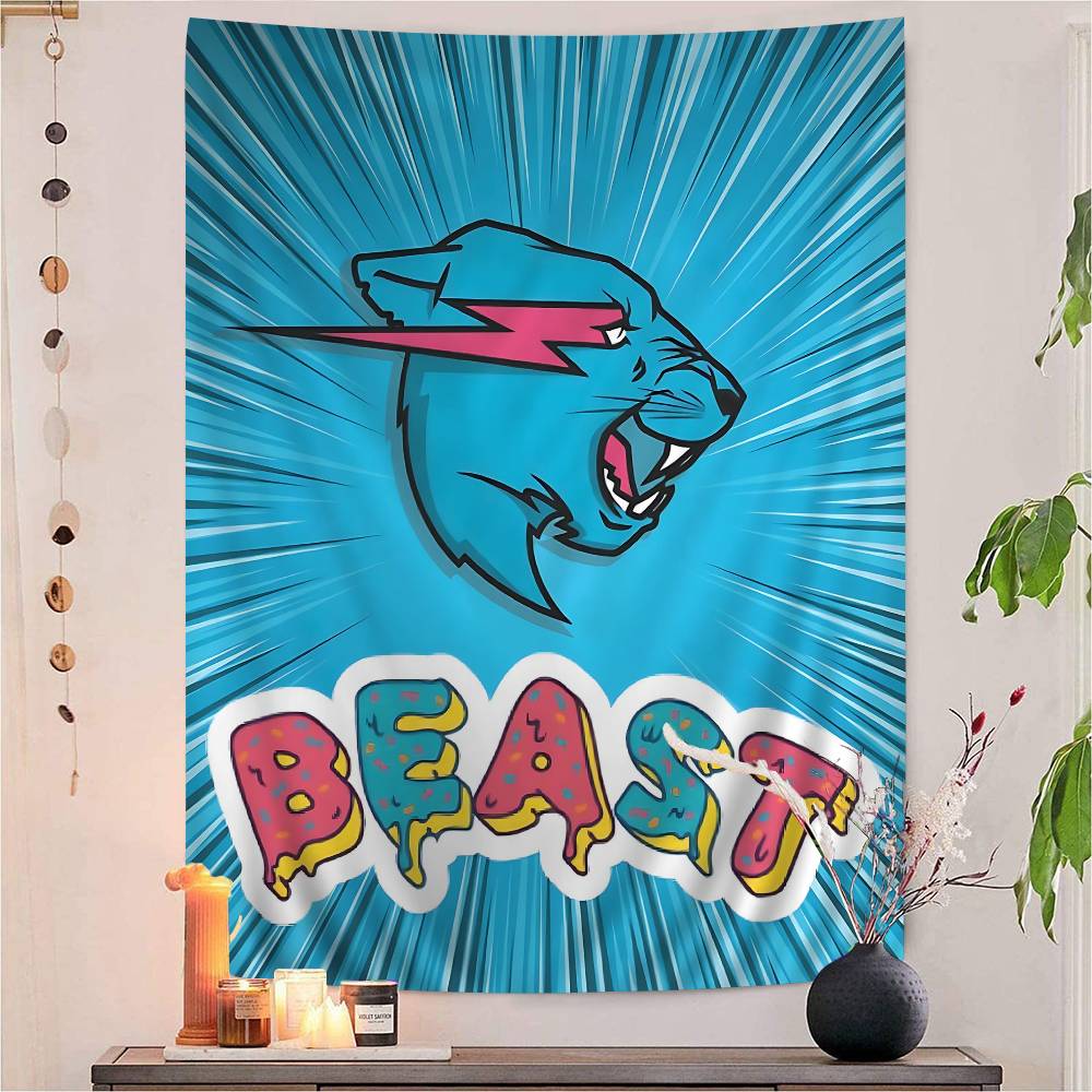

Игровой блогер MrBeast Напечатанный Большой Настенный Гобелен Дешевый Хиппи Настенный Коврик Богемские Настенные Гобелены Мандала INS Домашний Декор 74x94cm(29x37in)