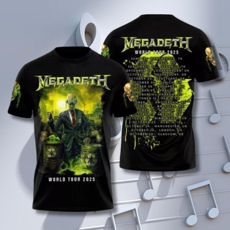 Megadeth World Tour 2026 3D T-Shirt – Heavy Metal Rock Band Style Concert Tee XXXXL