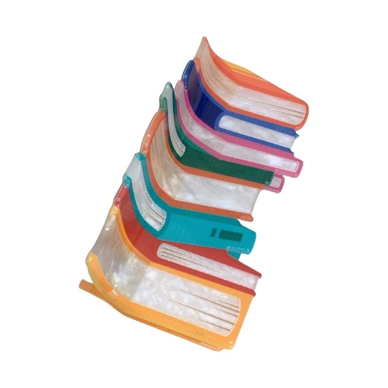 

Colorful Book Hair Claw Elegant Hair Clamp Back to School Theme Elegant Headwear 1
