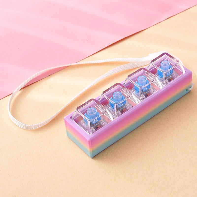 Portable Stress Relief Toy with Button Lanyard Anti-Anxiety Fidget Toy for Adults Kids Office Travel Pressure Alleviation