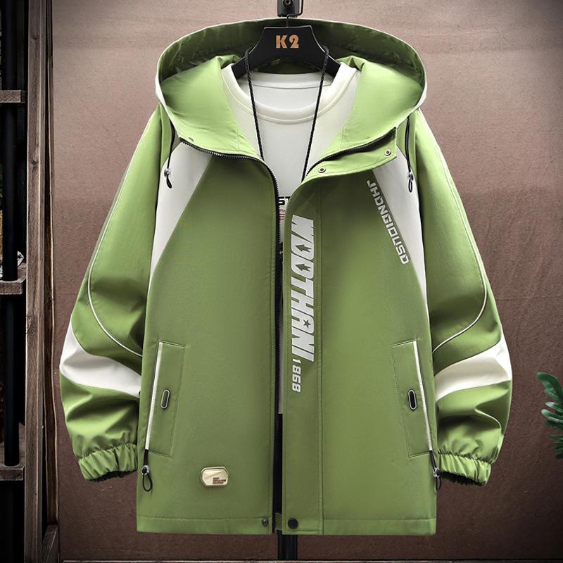 Spring and Autumn Holiday Two-piece Jacket Men's Hooded Hong Kong Style Jacket Men's Youth Korean Style Trendy Student Thickened Jacket