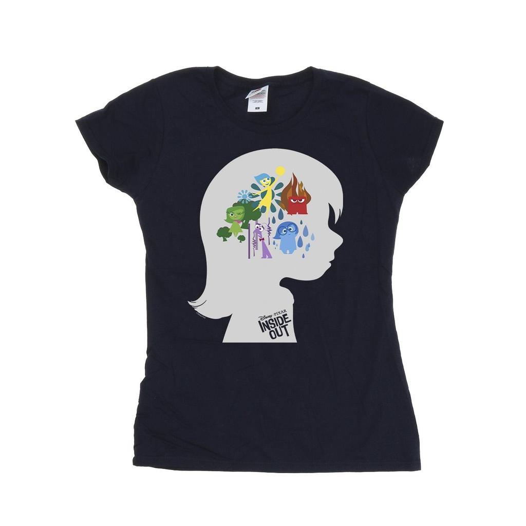 Disney Womens/Ladies Inside Out Head Silhouette Cotton T-Shirt