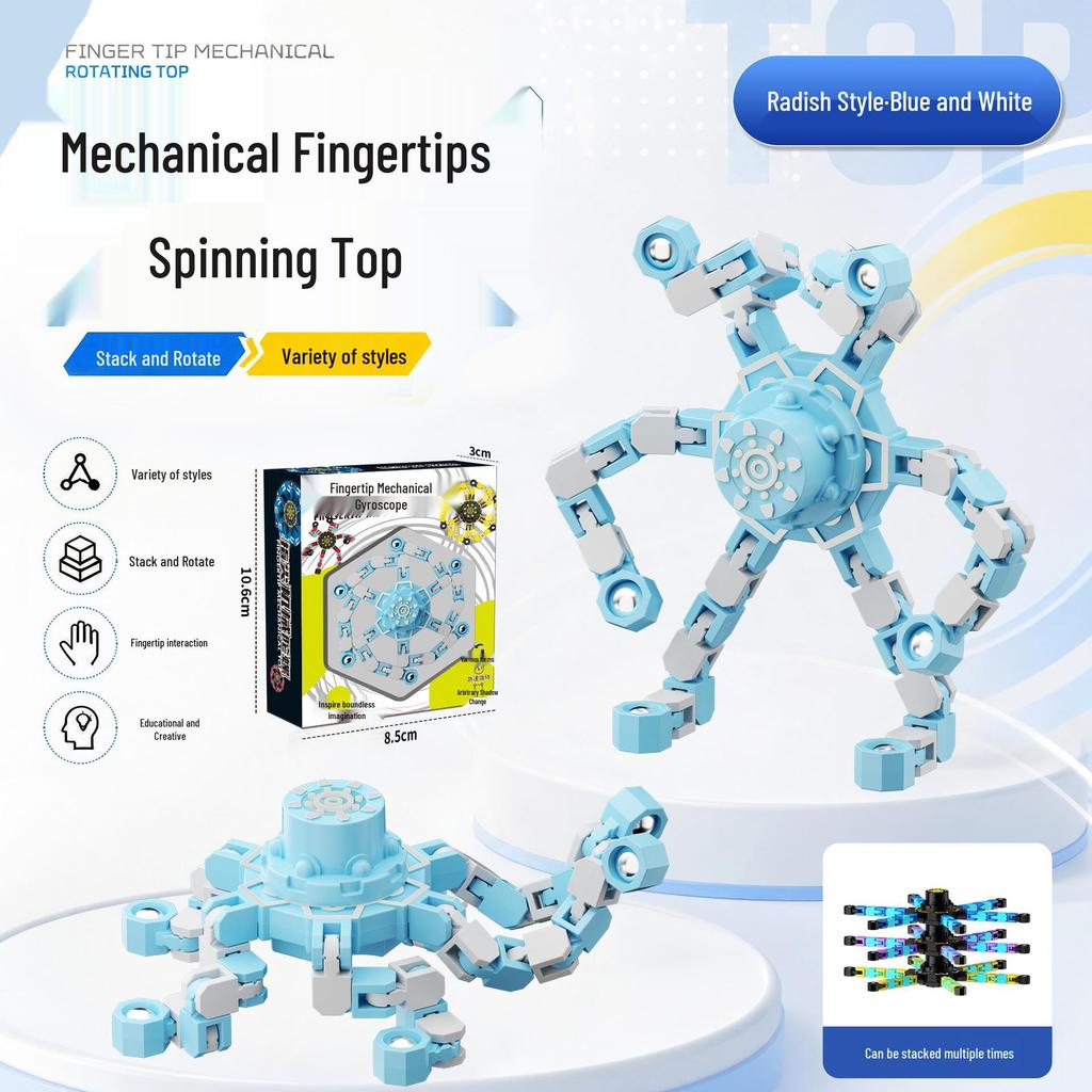 Deformable Luminous Gyro Toy for Kids - Educational Stress-Relief Mechanical Spinner