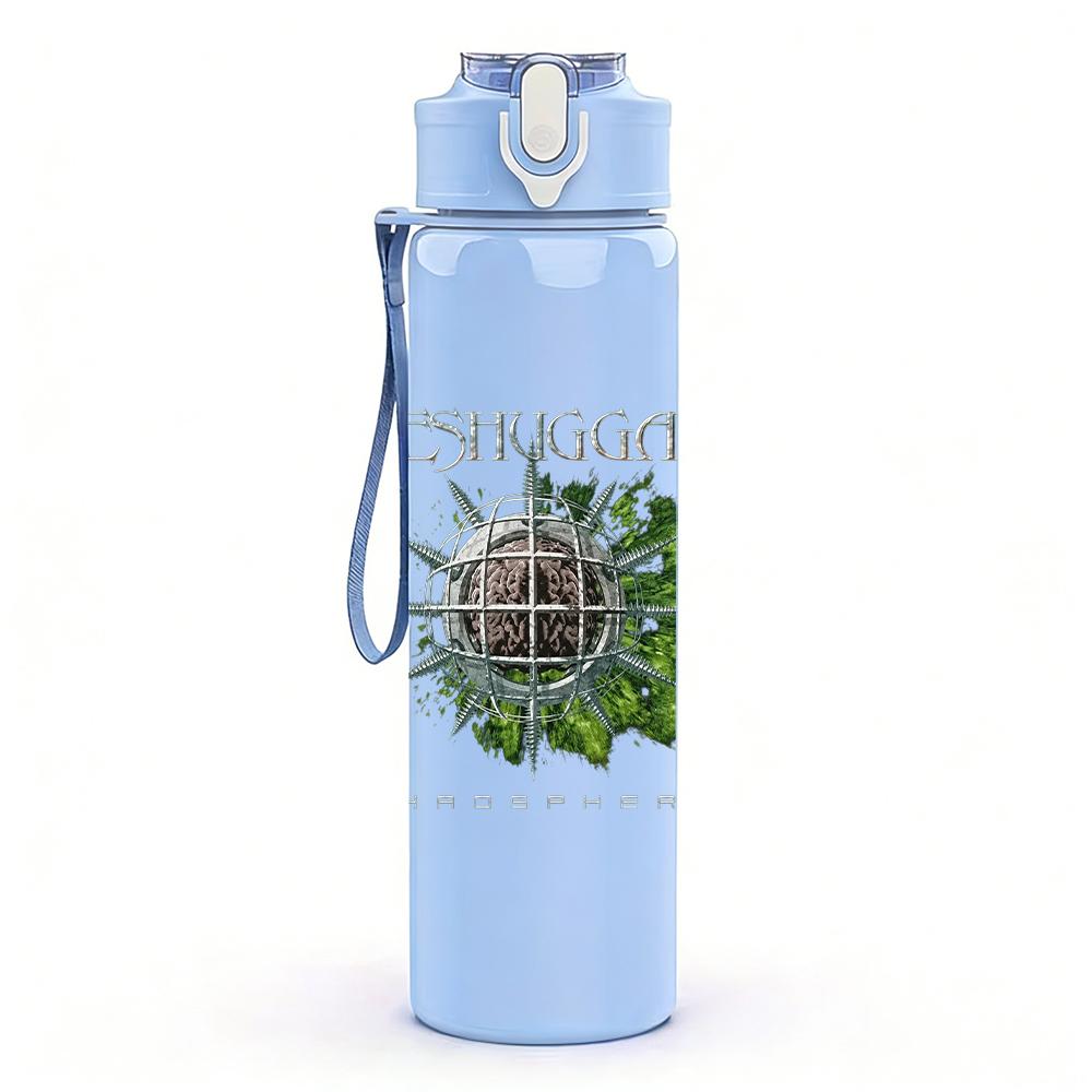 1PC Green Leaf Ornate Circle Vintage Print 750ml Portable Sports Water Bottle Leakproof Gym Outdoor Travel Drink Cup