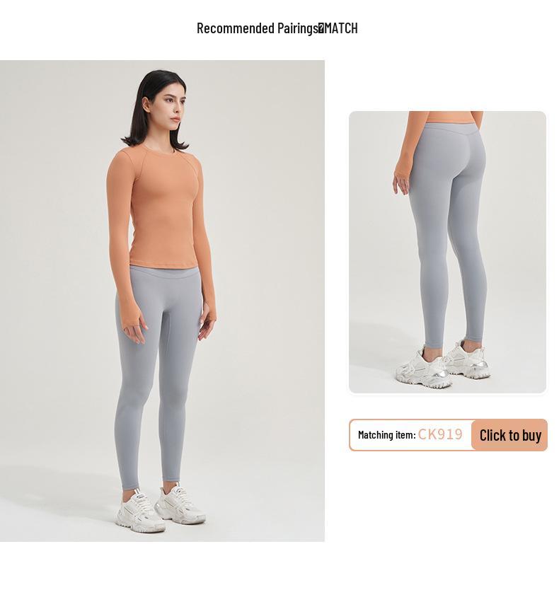 Damen Schnelltrocknendes Langarm-Yoga- und Lauf-Oberteil für Herbst und Winter