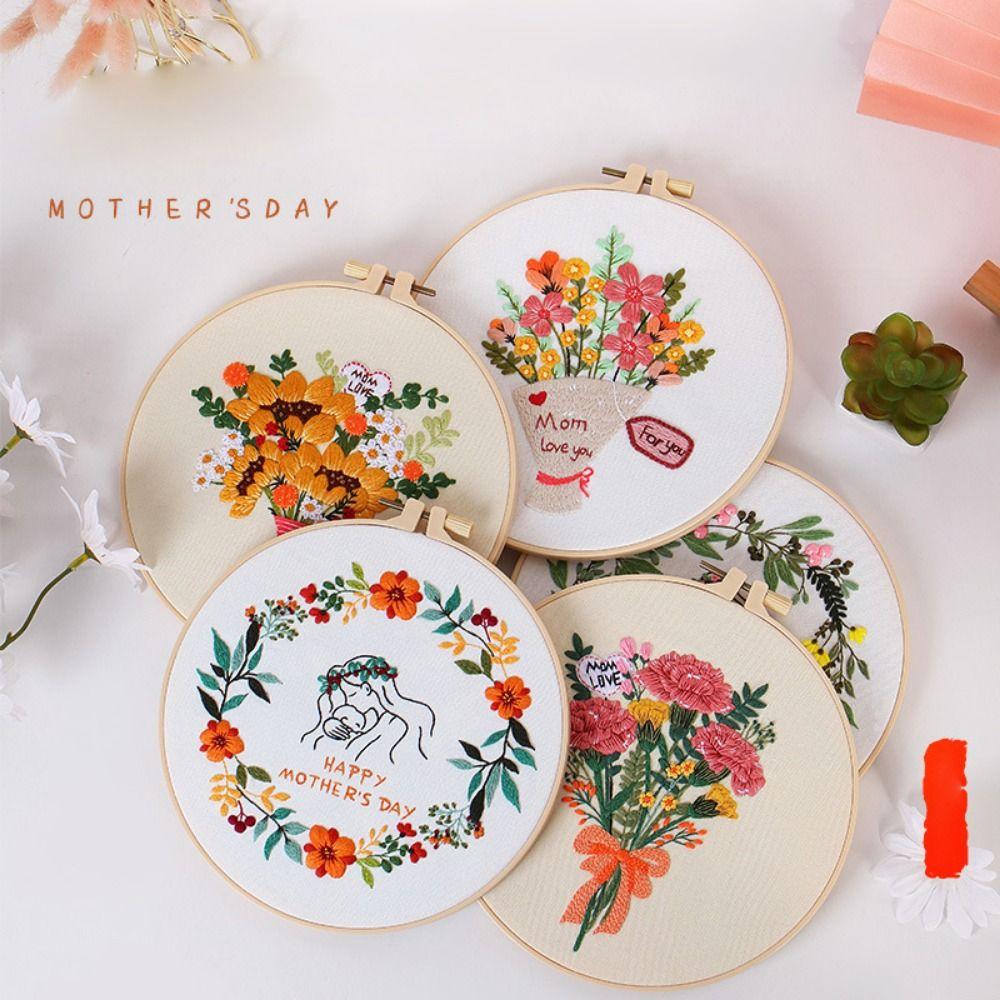 

Стартовый набор для вышивания вышитого букета с узором, наборы для вышивки крестом ко Дню матери