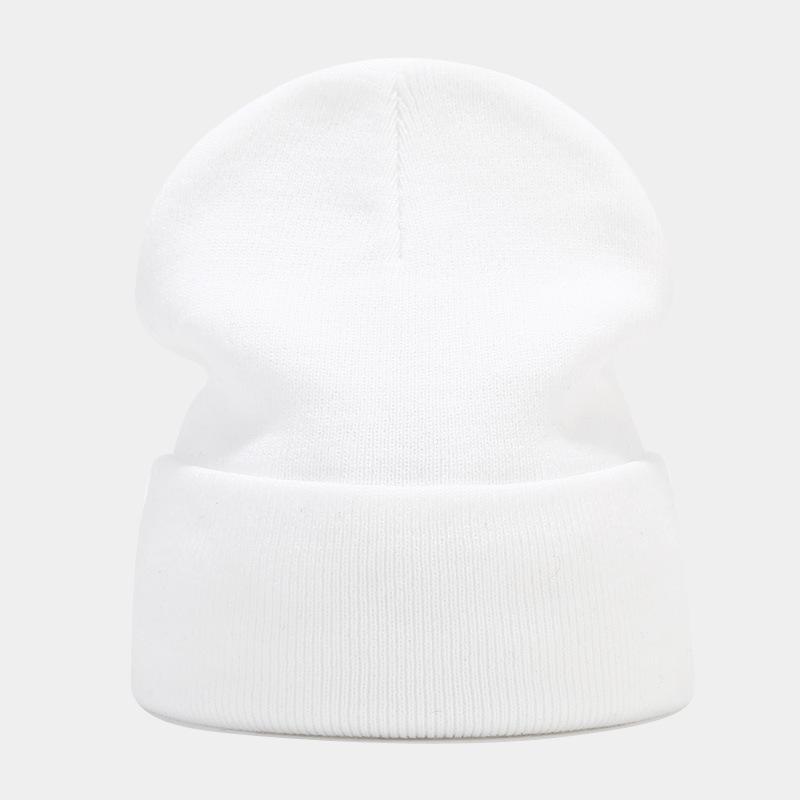 Custom Logo Knit Hat with Embroidered Letters - Women's & Men's Windproof Warm Beanie