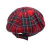 [Withmoons] Casquette Newsboy Hat Beret Baker Boy Hat Gingham Check HM31178 (Red)