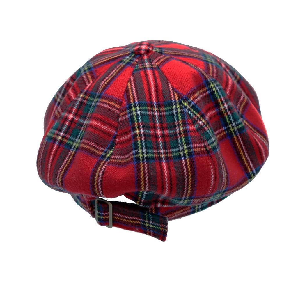 [Withmoons] Casquette Newsboy Hat Beret Baker Boy Hat Gingham Check HM31178 (Red)