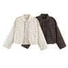 Women's Casual Loose Fit Polka Dot Jacket Coat, Fashion Outerwear for Everyday Wear