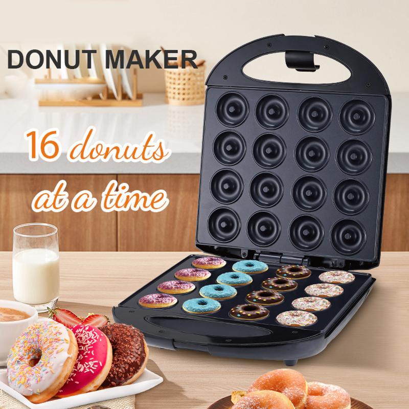 Mini Donut Maker Machine For Kid-Friendly Breakfast, Snacks, Desserts & More With Non-Stick Surface, Can Make 6/12/16 Doughnuts