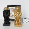 Resin Lion Statue Crown Lions Sculpture Animal Figurine Abstract Decoration Home Decor Nordic Model Decor Table Ornaments