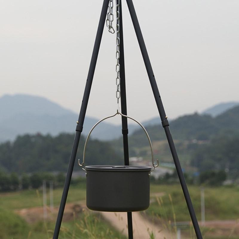 Treppiedi Pesanti da Campeggio Per Cottura all'Aperto Portatili Stand per Griglie a Fuoco con Altezza Regolabile per Falò Famiglia