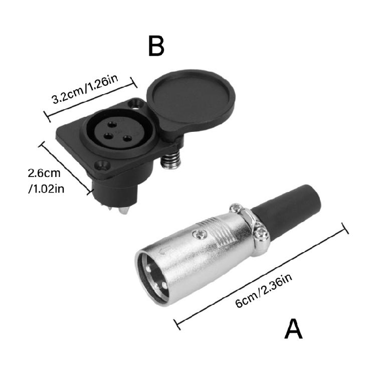 Electric Scooter Battery Charging Port Plug 3Pin Inline Connector Socket Replacement Electric Bike Battery Spare Part