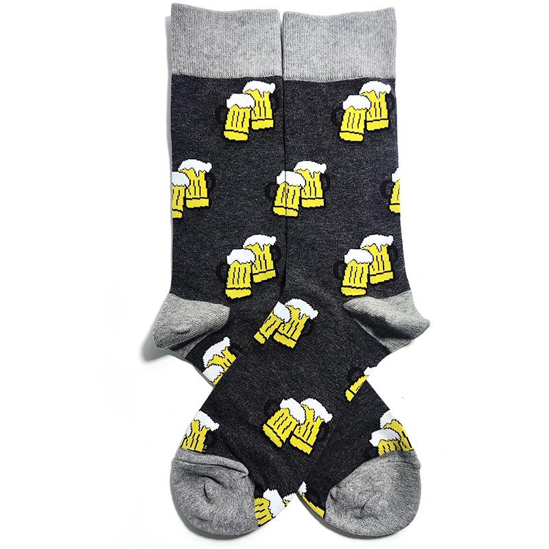 Novelty Happy Funny Men Graphic Socks Cotton Poker Corgi Frog Crazy Burger Piranh Wolf Avocado Eagle Sock