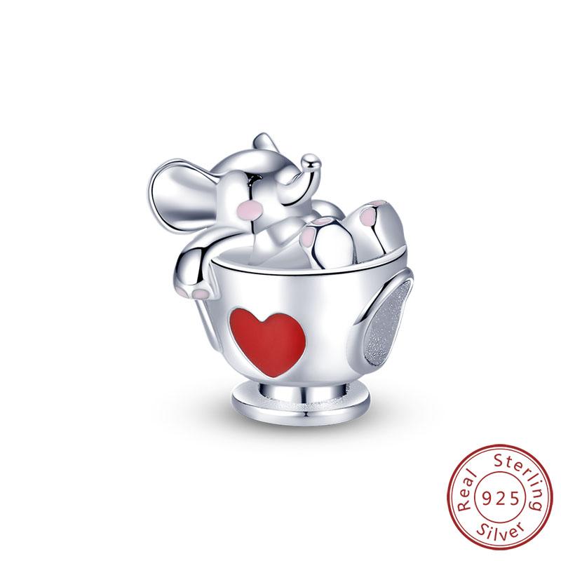 Original Charms Perlen Anhänger Kupfer Vintage Muster Elefant Charms Passend für Armband Anhänger Damen Feiner Schmuck Geschenk