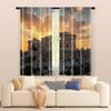 Set Of 2 Filtering Curtains Excluding Rods Non Movable Without Batteries Acropolis Parthenon Temple Use Bedrooms Curtain Polyester Ideal For Bedroom